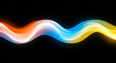 Abstract multicolored waveform on a black background for creative design