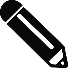 Simple black silhouette of a pencil icon for writing drawing and education simple graphic design element
