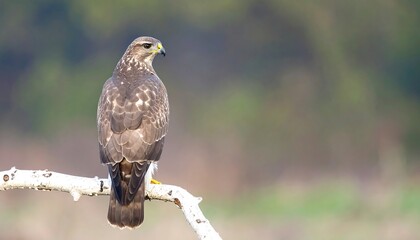 Bird perched on branch, blurred background