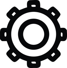 Simple cogwheel icon graphic symbol representing mechanical engineering industry machinery and industry automation