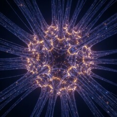 The intricate structure of a digital brain with electrical signals firing through neurons, a conceptual graphic for an article on deep learning or cognitive science Intelligence, Future