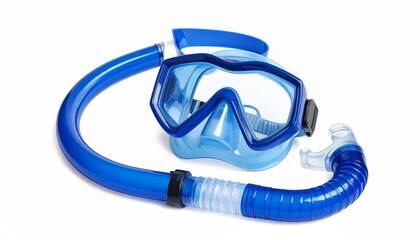 A snorkeling set—blue mask, curved tube, poised in aquatic readiness—rests in suspended clarity. A metaphor for surface immersion and the choreography of breath between worlds.