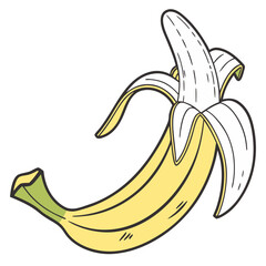 Fresh Banana on Transparent White Background