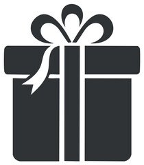 Gift Box Silhouette with Decorative Ribbon Bow for Celebrations