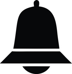 Simple silhouette of a bell icon for notifications alerts and sound symbols graphic design element