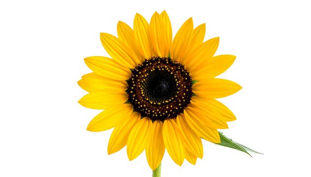 Close-up sunflower on white