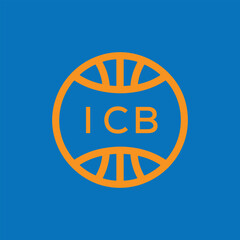 ICB Basketball Company logo. ICB Modern Sports logo design for entrepreneur and business. ICB Team Branding best icon.
