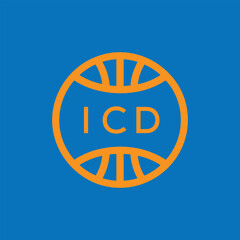 ICD Basketball Company logo. ICD Modern Sports logo design for entrepreneur and business. ICD Team Branding best icon.
