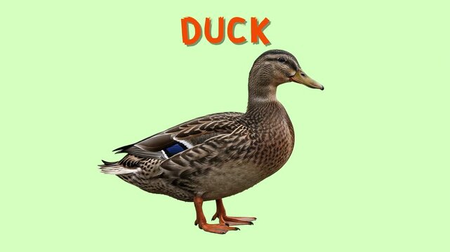 Educational animated "Guess the Animal" video featuring a duck