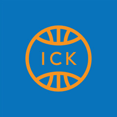 ICK Basketball Company logo. ICK Modern Sports logo design for entrepreneur and business. ICK Team Branding best icon.
