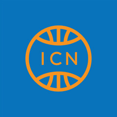 ICN Basketball Company logo. ICN Modern Sports logo design for entrepreneur and business. ICN Team Branding best icon.
