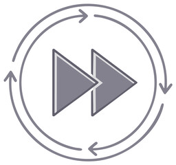 Fast Forward Arrow Icon, Circular Loop, Progress, Repeat, Motion, Media Player, Illustration