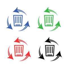 recycle bin icon set
