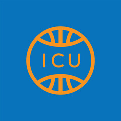 ICU Basketball Company logo. ICU Modern Sports logo design for entrepreneur and business. ICU Team Branding best icon.

