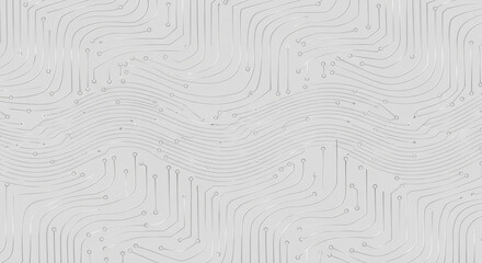 Modern abstract circuit board pattern with flowing lines and connection points