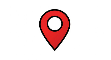 Vibrant red map pin marker visually guides and directs users to their desired location