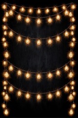 Obraz premium String lights on dark textured wall