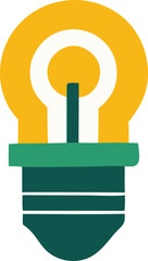 Bright idea symbol a yellow light bulb icon represents innovation creativity and new concepts for business and projects