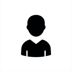 A minimal black silhouette of a person, symbolizing a user or profile in apps and websites.