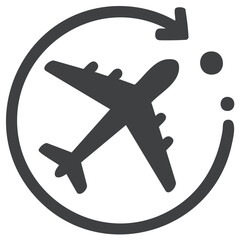 Airplane Flying with Arrow Circle Travel Concept Icon Modern Design