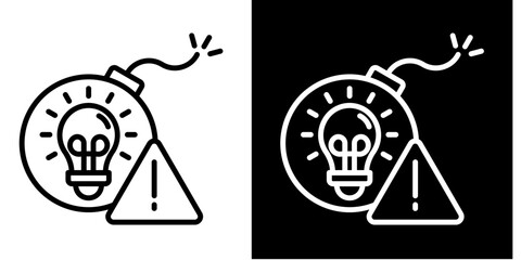 Disruptive Idea  Icon Set White Style Collection