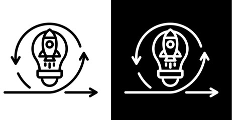 Innovation Sprint  Icon Set White Style Collection