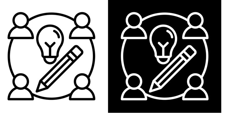 Co-Creation Hub  Icon Set White Style Collection