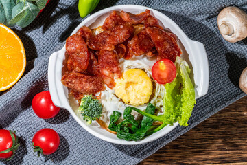 Clay Pot Rice With Preserved Sausage And Fried Egg