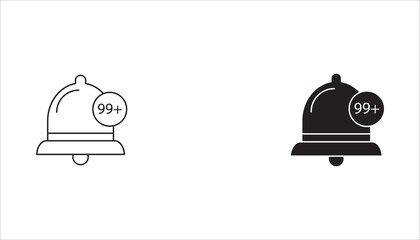 Obraz premium Notification bell icon set. Alarm symbol, Incoming message symbol, New notification, reminder. 