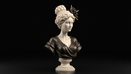 Fototapeta premium Celestial Grace: A Goddess Crowned with Rings and Stars