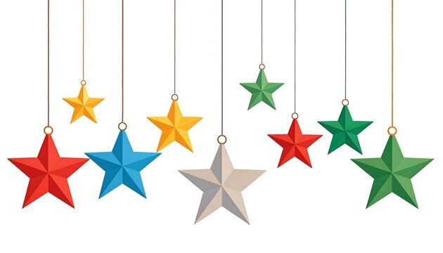 Colorful hanging stars - Powered by Adobe