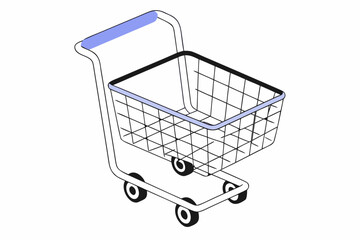 shopping cart isolated on white