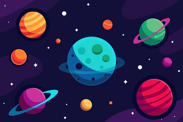 seamless pattern of planets