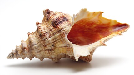 Gorgeous Conchs Scattered Along the Sunny Seaside—Their Shiny, Swirled Shells in Soft Hues of White, Pink, and Blue Glow Under the Sun, Blending Perfectly With the Blue Waves, Golden Sand