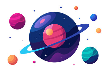 vector illustration of space rocket