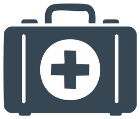 Obraz premium Stylized Illustration of a First Aid Kit with Medical Cross for Health