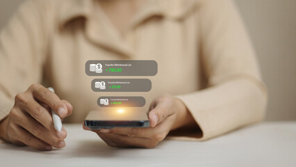 Mobile Banking Transaction with Digital Payment Transfer and Fintech Innovation