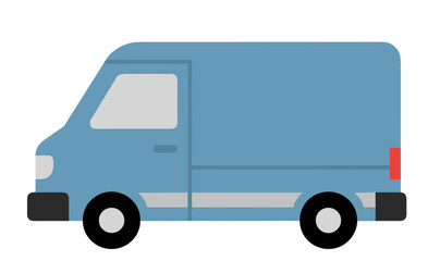 Fototapeta premium Simple Flat Style Isolated Delivery Van Transportation Illustration