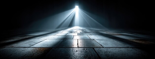 Spotlight on a stone floor