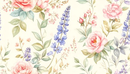 Delicate floral seamless pattern