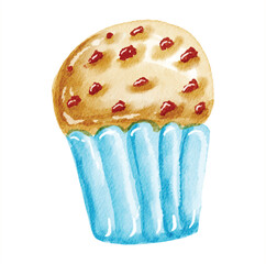 simple delicious cupcake vector illustration