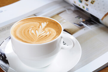 Americano Coffee On Wooden Table In Cafe
