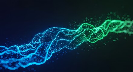 Vibrant abstract energy stream in blue and green for modern designs