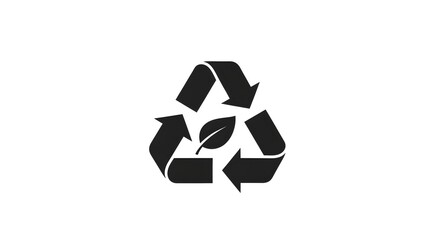 Recycle symbol featuring a leaf, emphasizing environmental sustainability and ecological conservation