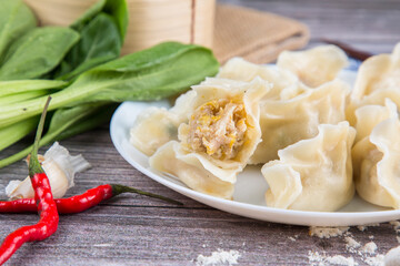 Homemade Dumplings Neat Arrangement On Board