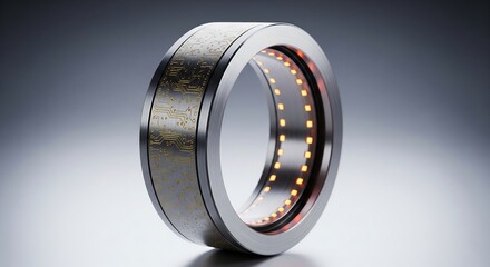 Explore the future of wearable tech a smart ring with led lights and circuit board design for health tracking