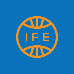 IFE Basketball Company logo. IFE Modern Sports logo design for entrepreneur and business. IFE Team Branding best icon.
