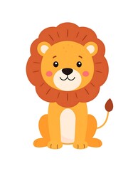 Obraz premium Cute cartoon lion