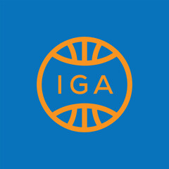 IGA Basketball Company logo. IGA Modern Sports logo design for entrepreneur and business. IGA Team Branding best icon.
