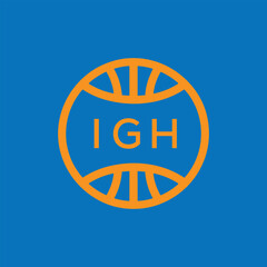 IGH Basketball Company logo. IGH Modern Sports logo design for entrepreneur and business. IGH Team Branding best icon.
